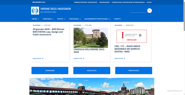 Security scan screenshot of https://pavia.ordingegneri.it/
