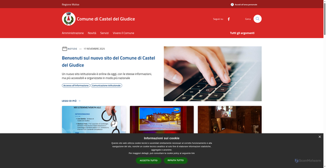 Security scan screenshot of https://www.comune.casteldelgiudice.is.it/it