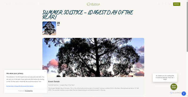 Security scan screenshot of https://www.costanoa.com/blog/events/summer-solstice-longest-day-of-the-year/