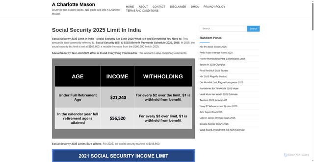 Security scan screenshot of https://acharlottemason.pages.dev/olcns-social-security-2025-limit-in-india-bhvvq/