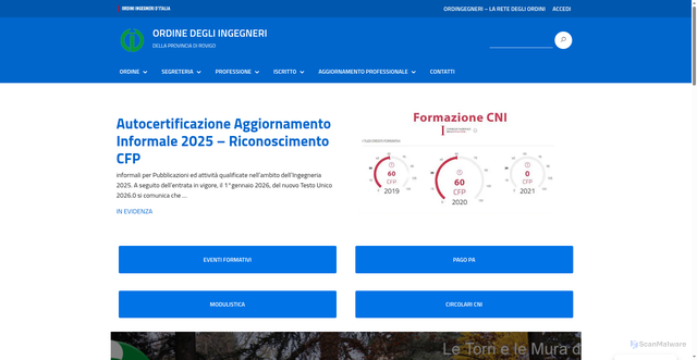 Security scan screenshot of https://rovigo.ordingegneri.it/