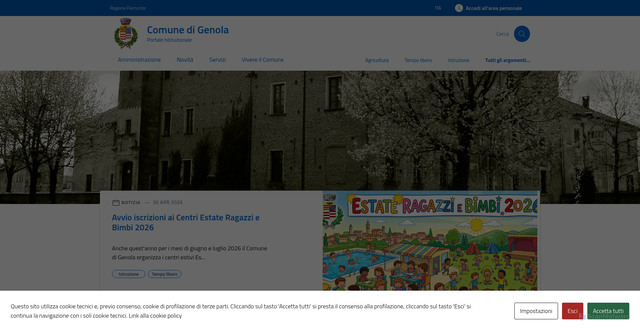 Security scan screenshot of https://www.comune.genola.cn.it