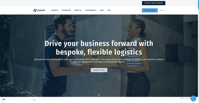 Security scan screenshot of https://paack.app