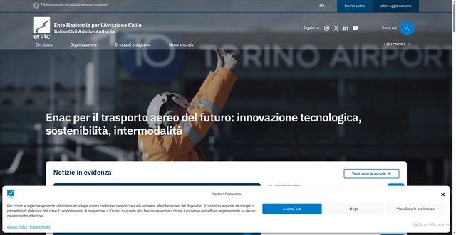Security scan screenshot of https://www.enac.gov.it/