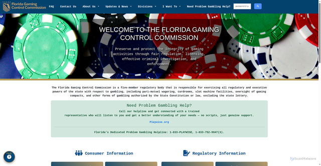 Security scan screenshot of https://flgaming.gov/