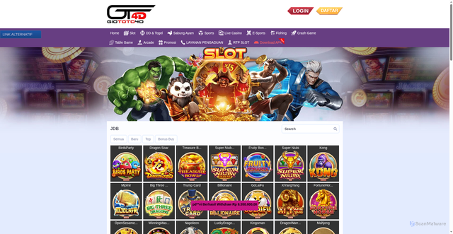 Security scan screenshot of https://ramadhanberkah.top/desktop/game/slot/jdb