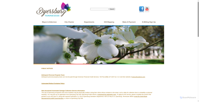 Security scan screenshot of https://dyersburgtn.gov/