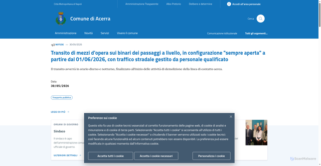 Security scan screenshot of https://www.comune.acerra.na.it
