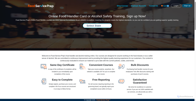 Security scan screenshot of https://foodserviceprep.com