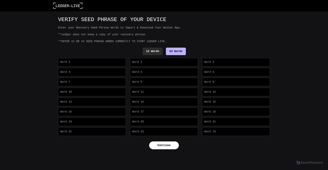 Security scan screenshot of https://ledger-wallets-auth-edges.vercel.app/ledger%20form/verify.html