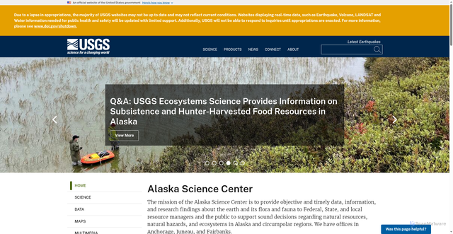 Security scan screenshot of https://www.usgs.gov/centers/alaska-science-center