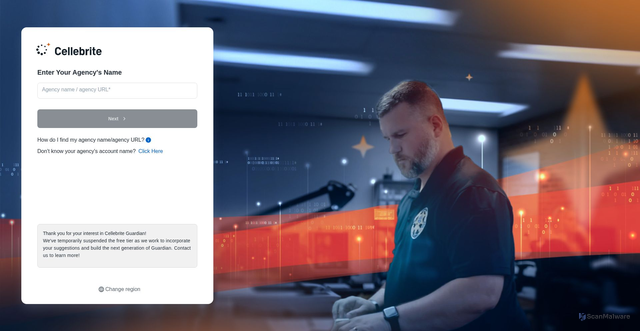 Security scan screenshot of https://us.360.cellebrite.com
