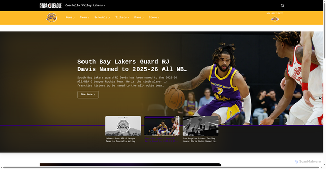 Security scan screenshot of https://coachellavalley.gleague.nba.com/
