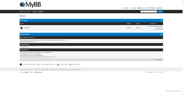 Security scan screenshot of https://jobbforum.se