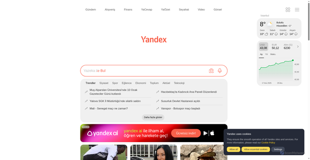 Security scan screenshot of https://fb.yandex.com.tr