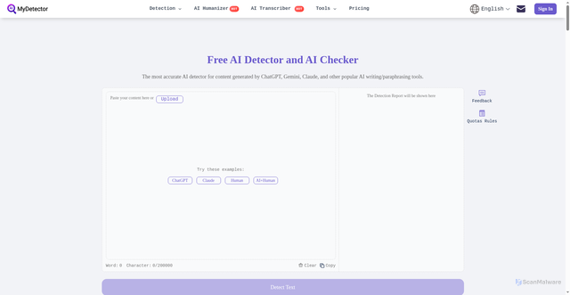 Security scan screenshot of cfcdn.mydetector.ai