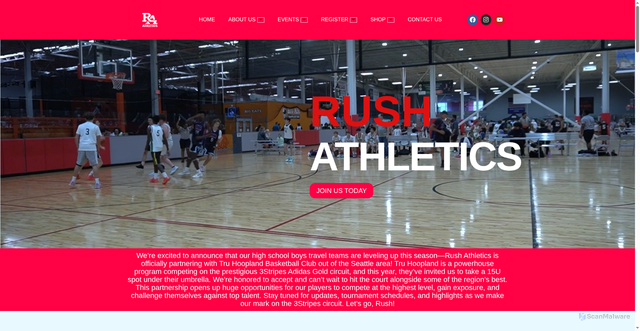 Security scan screenshot of https://rushhoops.com/