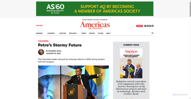 Security scan screenshot of https://www.americasquarterly.org/article/petros-stormy-future/