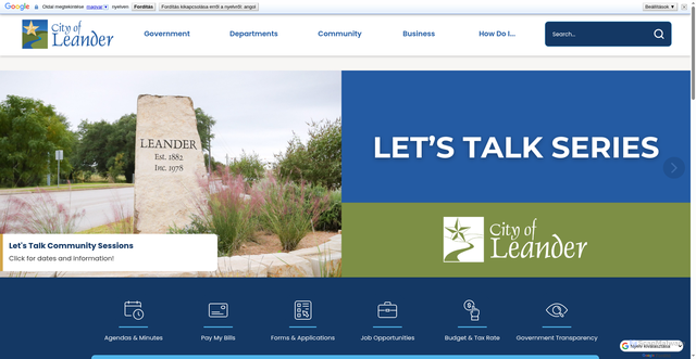 Security scan screenshot of https://www.leandertx.gov/