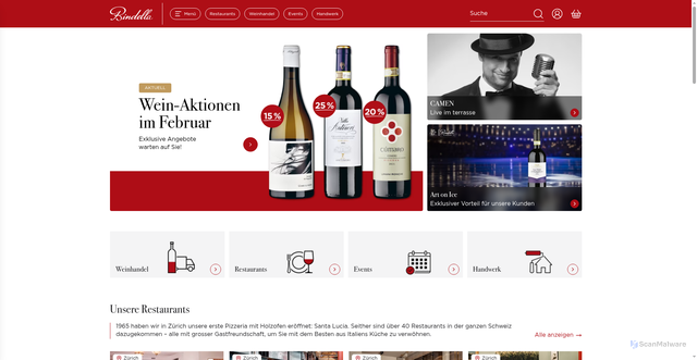 Security scan screenshot of https://bindella.ch
