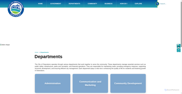 Security scan screenshot of https://owensboro.org/departments/index.php
