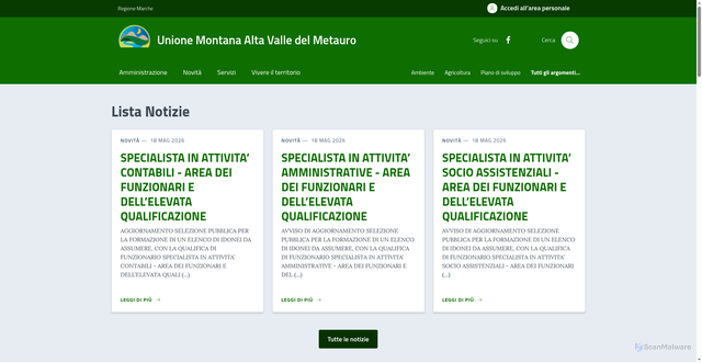Security scan screenshot of https://www.unionemontana.altavalledelmetauro.pu.it