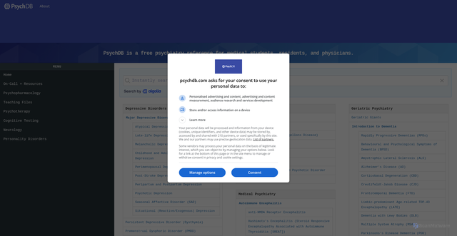 Security scan screenshot of https://www.psychdb.com