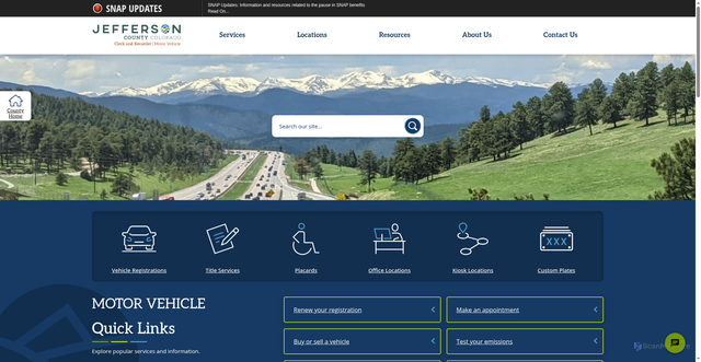Security scan screenshot of https://www.jeffco.us/397/Motor-Vehicle