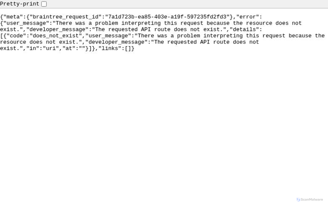Security scan screenshot of https://payments.braintree-api.com/