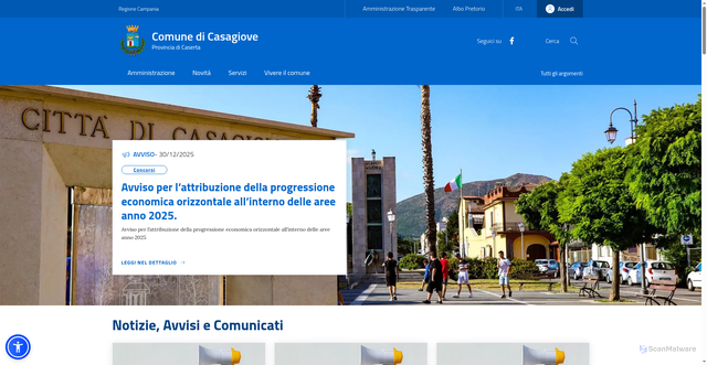 Security scan screenshot of https://www.comune.casagiove.ce.it/