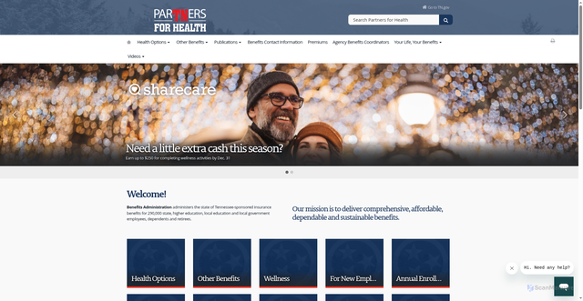 Security scan screenshot of http://partnersforhealthtn.gov/