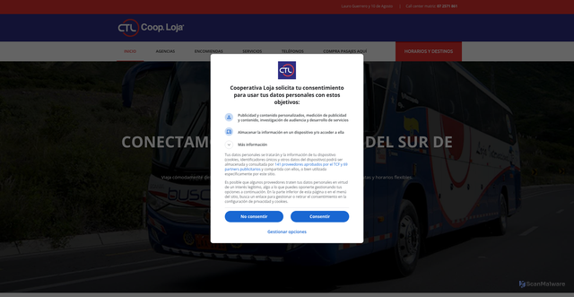 Security scan screenshot of https://www.cooperativaloja.com/