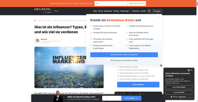 Security scan screenshot of https://neilpatel.com/blog/guide-to-influencer-targeting/