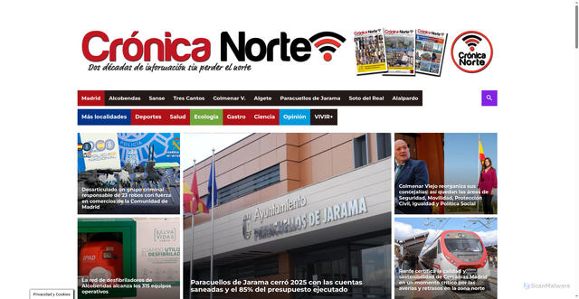 Security scan screenshot of https://www.cronicanorte.es