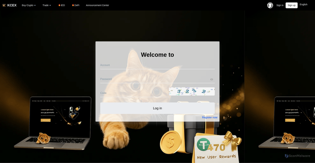 Security scan screenshot of https://kcexa88.com/Userlogin/userLogin/Lang/en-us