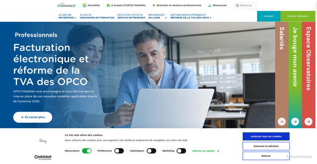 Security scan screenshot of https://opcomobilites.fr