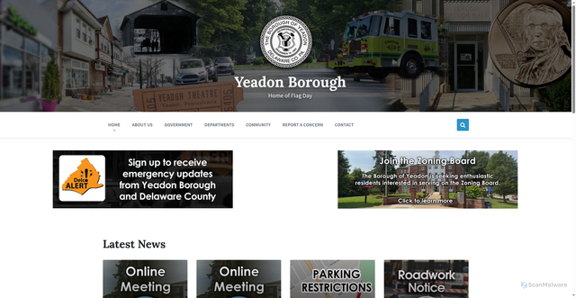Security scan screenshot of https://yeadonborough.com/