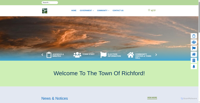Security scan screenshot of https://townofrichfordwi.gov/