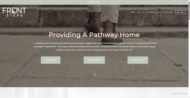 Security scan screenshot of https://frontsteps.org/