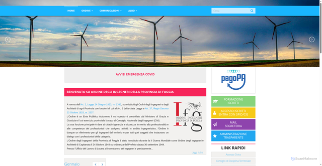 Security scan screenshot of https://www.ordingfg.it/