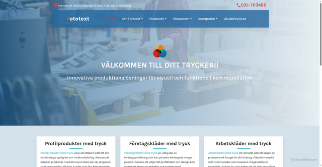 Security scan screenshot of https://fototext.se