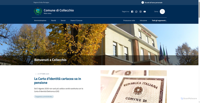 Security scan screenshot of https://www.comune.collecchio.pr.it/