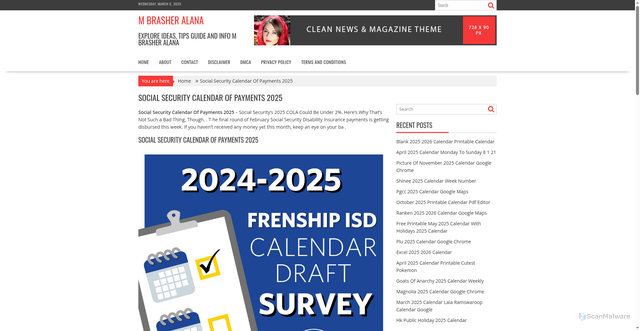 Security scan screenshot of https://mbrasheralana.pages.dev/jynpd-social-security-calendar-of-payments-2025-yjikz/