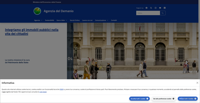 Security scan screenshot of https://www.agenziademanio.it