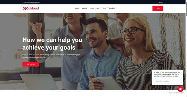 Security scan screenshot of http://oaklandbk.com/
