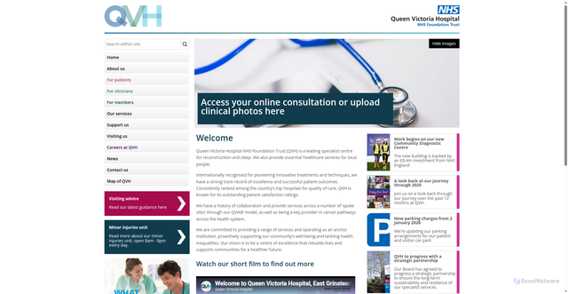 Security scan screenshot of https://www.qvh.nhs.uk/