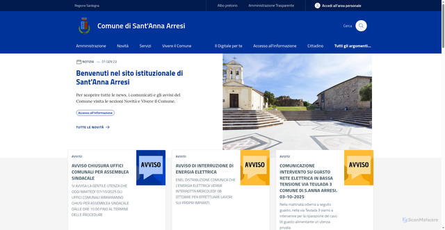 Security scan screenshot of https://www.comune.santannaarresi.su.it/
