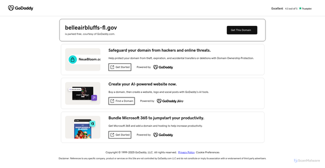 Security scan screenshot of https://belleairbluffs-fl.gov/