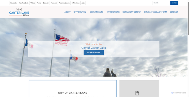 Security scan screenshot of https://cityofcarterlake.com/