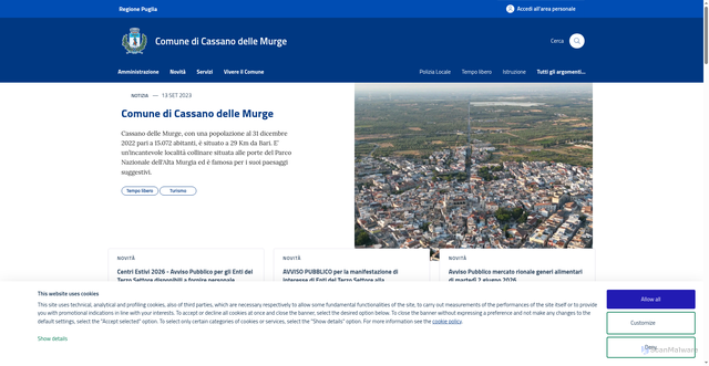 Security scan screenshot of https://www.comune.cassanodellemurge.ba.it